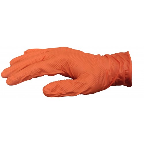 Orange HD Diamond Grip Nitrile Gloves Orange HD Diamond Grip Nitrile Gloves