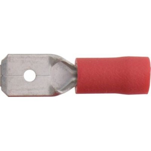 Red Insulated Terminals - Push-on Males- 6.3mm (100) Red Insulated Terminals - Push-on Males- 6.3mm (100)