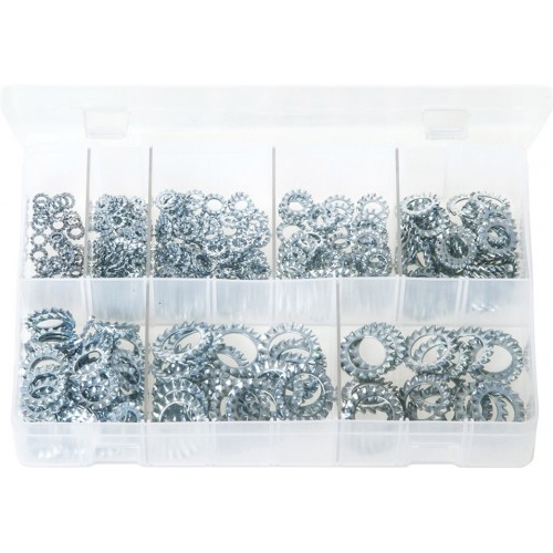 Assortment Box of Lock Washers Serrated - External Assortment Box of Lock Washers Serrated - External