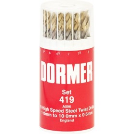 DORMER 'A002' HSS Jobber Twist Drill Set - Metric Set No. '419'