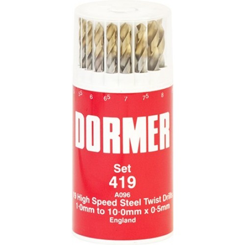 DORMER 'A002' HSS Jobber Twist Drill Set - Metric Set No. '419' DORMER 'A002' HSS Jobber Twist Drill Set - Metric Set No. '419'